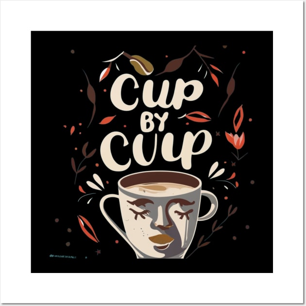 Cup By Cup Coffee Barista Wall Art by Positive Designer